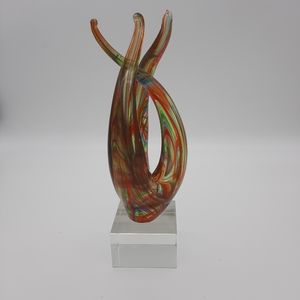 Glass Sculpture Rainbow Love Knot For Repair Or Crafting